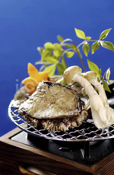 사람없음 JPG 근접촬영 아웃포커스 포토 가스레인지 그릴 나뭇잎 버섯 음식 일본음식 장식 전복(해산물) 채소 해물요리 해산물