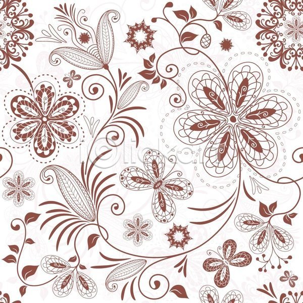 화려 사람없음 EPS 일러스트 해외이미지 갈색 꽃 나비 디자인 백그라운드 여러마리 잎 줄기 해외202004