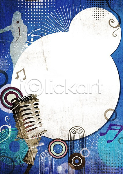 사람 한명 PSD 실루엣 일러스트 노래 도형 마이크 무늬 물방울무늬 백그라운드 원형 음악 음표 팝아트 프레임