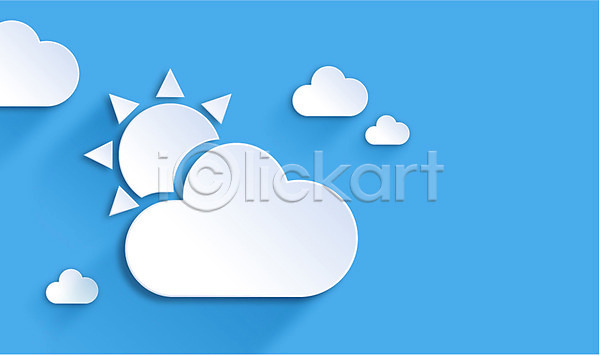 사람없음 AI(파일형식) 아이콘 플랫아이콘 구름(자연) 날씨 백그라운드 컬러 태양 파란색 페이퍼아트 플랫 해 흐림