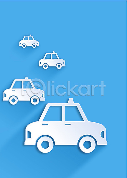 사람없음 AI(파일형식) 아이콘 플랫아이콘 교통수단 백그라운드 자동차 컬러 택시 파란색 페이퍼아트 플랫