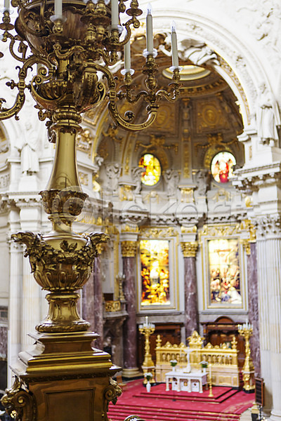 사람없음 JPG 포토 독일 베를린 베를린성당 성당 실내 유럽 유럽풍경 장식 촛대 풍경(경치) 해외 해외풍경