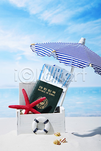사람없음 JPG 포토 모래사장 미니어처 바다 야외 여권 여행 오브젝트 주간 티켓 파라솔