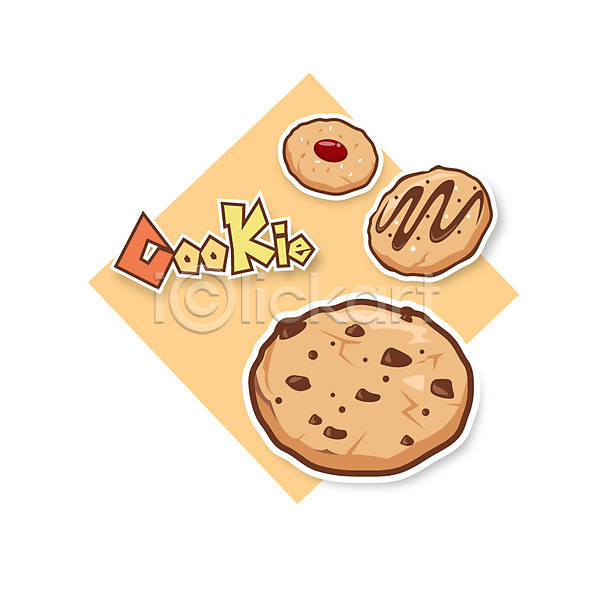 사람없음 AI(파일형식) 아이콘 디저트 스티커 제빵 초코칩 쿠키