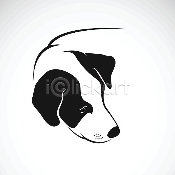 사람없음 EPS 일러스트 해외이미지 강아지 개 검은색 반려동물 해외202004 흰색