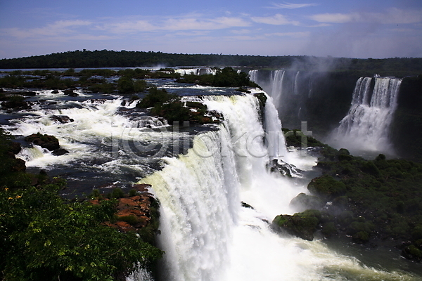 흐름 사람없음 JPG 포토 해외이미지 강 남아메리카 물 브라질 숲 아르헨티나 자연 젖음 파라과이 폭포 풍경(경치) 해외202004