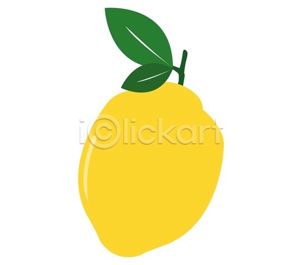 사람없음 EPS 일러스트 해외이미지 그림 노란색 레몬 심플 잎 해외202004
