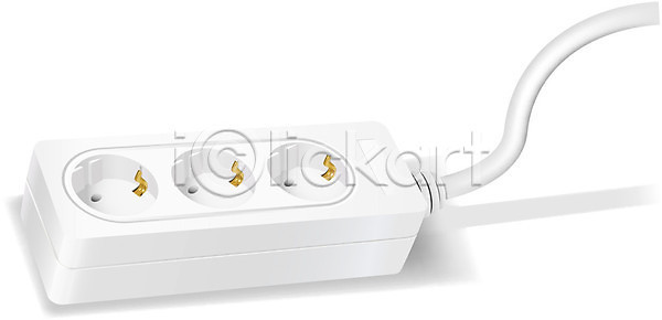 EPS 일러스트 해외이미지 3 가정 선 에너지 연결 장비 전압 철사 코드 콘센트 플라스틱 플러그 해외202004 해외일러스트 확대 흰색 힘