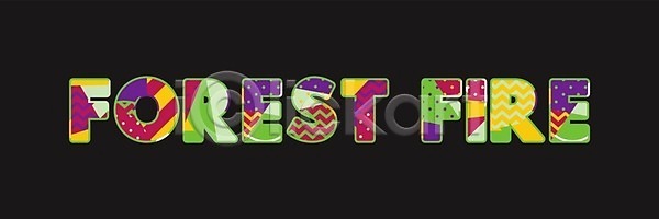 아이디어 EPS 일러스트 해외이미지 단어 미술 불 숲 컨셉 타이포그라피 테마 해외202004 해외일러스트