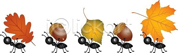 EPS 일러스트 해외이미지 가을(계절) 개미 계절 고립 곤충 그래픽 도토리 동물 떠남 만화 세트 스크랩북 식물 엘리먼트 자연 장식 질감 클립아트 해외202004 해외일러스트 휴가
