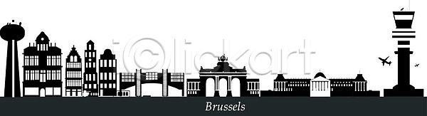 EPS 일러스트 해외이미지 건축양식 검은색 계단 공항 궁전 도시 문 박물관 벨기에 브뤼셀 비즈니스 스카이라인 시장 여행 왕 유럽 주택 지붕 창문 큼 탑 텔레비전 포트 해외202004 해외일러스트 흰색