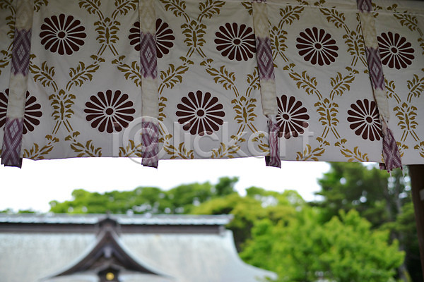 사람없음 JPG 아웃포커스 포토 꽃무늬 야외 일본 전통 주간 천(직물) 커튼