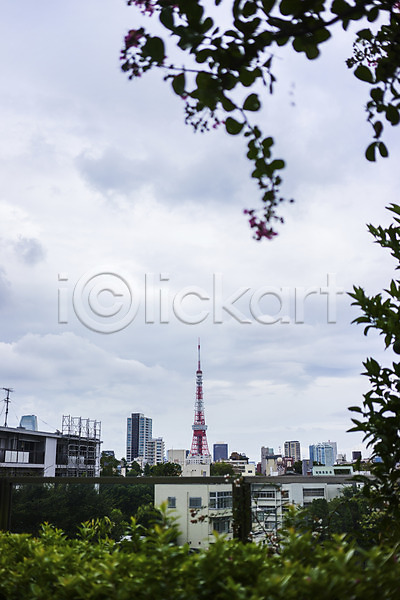 사람없음 JPG 포토 건물 도시 도시풍경 도쿄 도쿄타워 식물 야외 일본 주간 풍경(경치) 하늘 해외 해외풍경