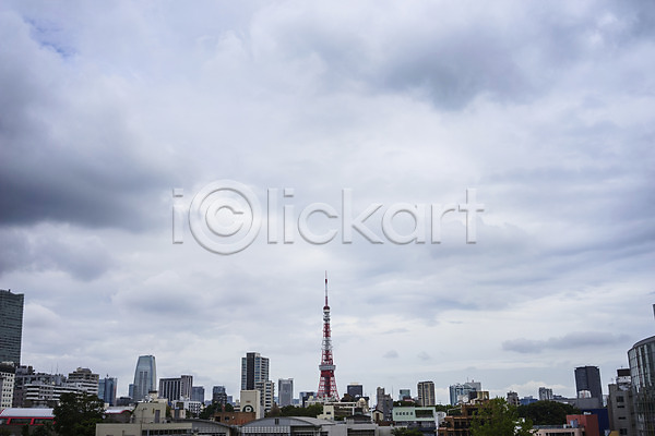 사람없음 JPG 포토 건물 구름(자연) 도시 도시풍경 도쿄 도쿄타워 야외 일본 주간 풍경(경치) 하늘 해외 해외풍경