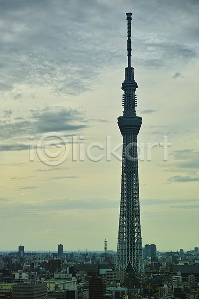 사람없음 JPG 포토 건물 구름(자연) 노을 도시 도시풍경 야외 일본 주간 탑 풍경(경치) 하늘 해외 해외풍경