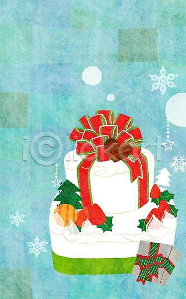 사람없음 PSD 일러스트 겨울 눈(날씨) 딸기 리본 빵 선물 선물상자 음식 장식 초콜릿 케이크 크리스마스 크리스마스트리