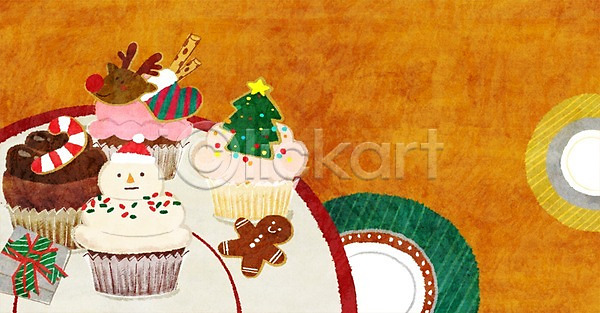 사람없음 PSD 일러스트 겨울 눈사람 루돌프 머핀 빵 선물상자 음식 장식 접시 컵케이크 쿠키 크리스마스 크리스마스트리