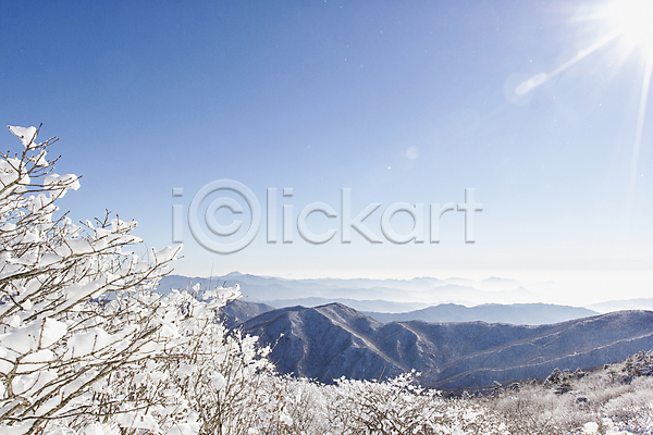 사람없음 JPG 포토 겨울 계절 덕유산 반사 배경화면 산 상고대 야외 자연 전라북도 정상 주간 풍경(경치) 햇빛