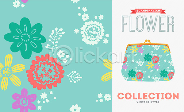 사람없음 AI(파일형식) 일러스트 꽃 꽃무늬 동전지갑 디자인 무늬 백그라운드 북유럽 북유럽스타일 오브젝트 자연 지갑 패턴 패턴백그라운드