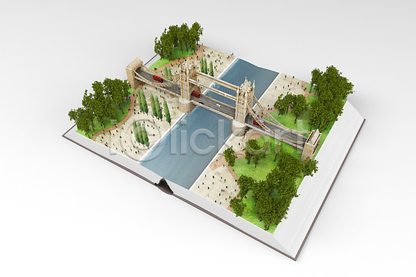 사람 여러명 3D PSD 편집이미지 강 관광지 나무 다리(건축물) 런던 런던브릿지 여행 여행객 영국 책 편집 펼침
