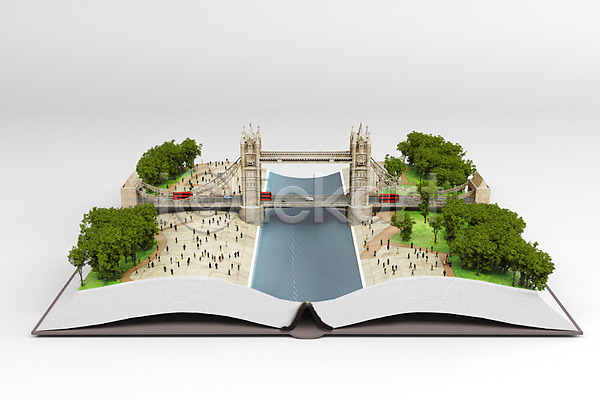 사람 여러명 3D PSD 편집이미지 강 관광지 나무 다리(건축물) 런던 런던브릿지 여행 여행객 영국 책 편집 펼침