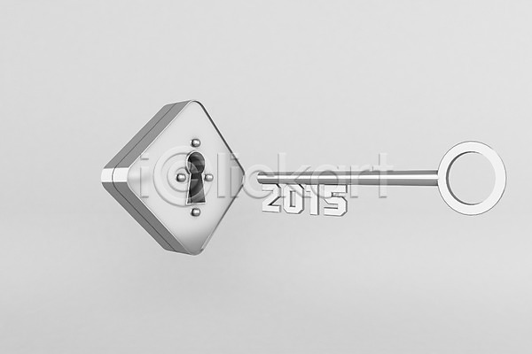 목표 사람없음 3D PSD 편집이미지 2015년 백그라운드 새해 시작 실버(노인) 열쇠 은색 자물쇠 잠금 편집