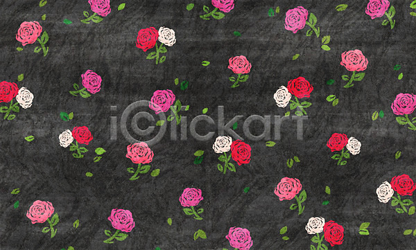 사람없음 PSD 일러스트 검은색 꽃 모양 백그라운드 식물 잎 장미 컬러 패턴