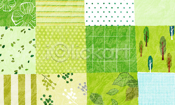 사람없음 PSD 일러스트 꽃 나무 모양 모자이크 물방울무늬 백그라운드 식물 잎 줄무늬 초록색 컬러 패턴