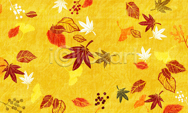 사람없음 PSD 일러스트 가을(계절) 가을배경 낙엽 노란색 단풍 모양 백그라운드 은행잎 컬러 패턴