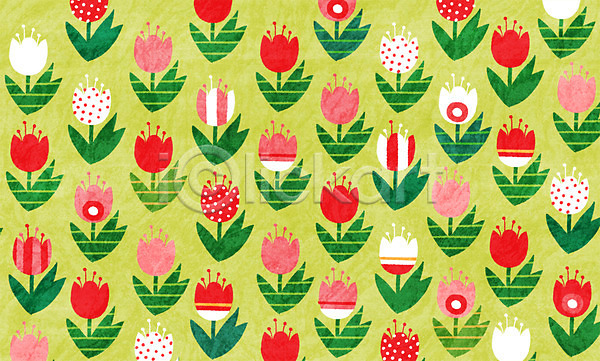 사람없음 PSD 일러스트 꽃 모양 물방울무늬 백그라운드 식물 연두색 줄무늬 컬러 튤립 패턴