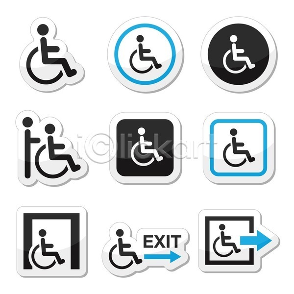 사람모양 사람없음 EPS 아이콘 일러스트 해외이미지 금지 비상구 장애인 장애인전용 표시 픽토그램 해외202004