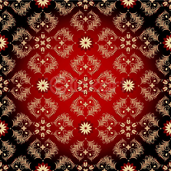 화려 사람없음 EPS 일러스트 해외이미지 꽃 디자인 백그라운드 빨간색 잎 패턴 패턴백그라운드 해외202004