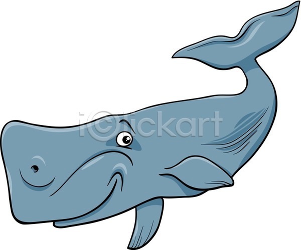사람없음 EPS 일러스트 해외이미지 고래 미소(표정) 한마리 해외202004 향유고래