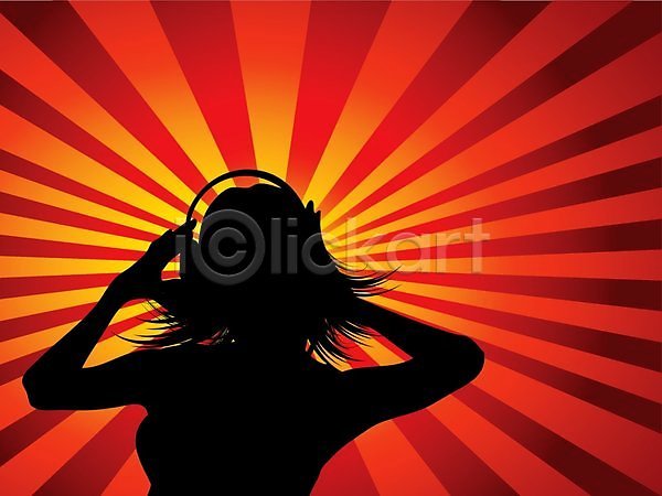 행복 사람 여자 EPS 실루엣 일러스트 해외이미지 DJ 놀이 댄서 디스코 백그라운드 은색 음악 춤 파티 해외202004 헤드폰