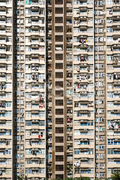 사람없음 JPG 포토 해외이미지 건물 도시 많음 발코니 백그라운드 아시아 아파트 주택 창문 추상 해외202004 홍콩