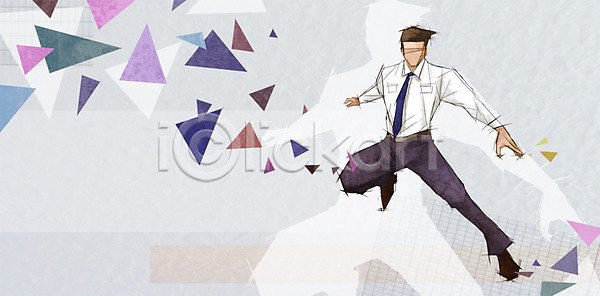 열정 자신감 남자 남자한명만 사람 성인 성인남자만 한명 PSD 일러스트 국내일러스트 백그라운드 비즈니스 비즈니스맨 삼각형 전신 정장 직장인 포즈