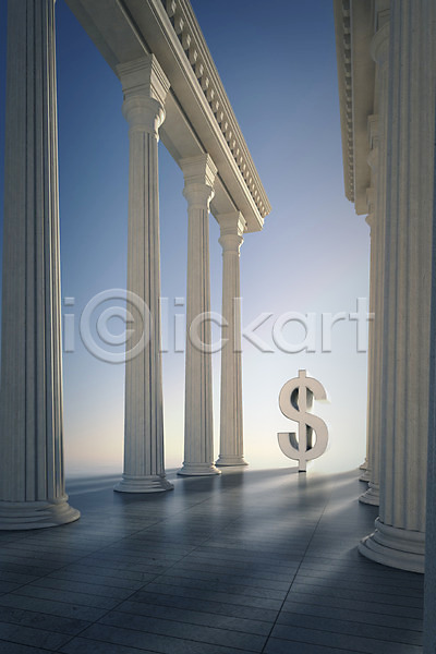 사람없음 3D PSD 편집이미지 건축물 경제 금융 기둥 달러 돈 합성 화폐기호