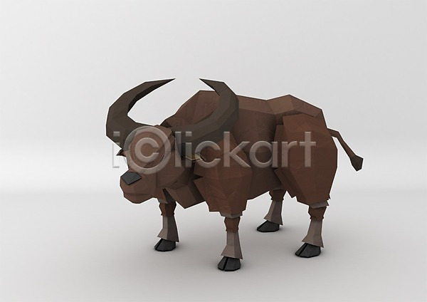 사람없음 3D PSD 편집이미지 3D소스 그래픽 동물 백그라운드 컴퓨터그래픽 한마리 황소