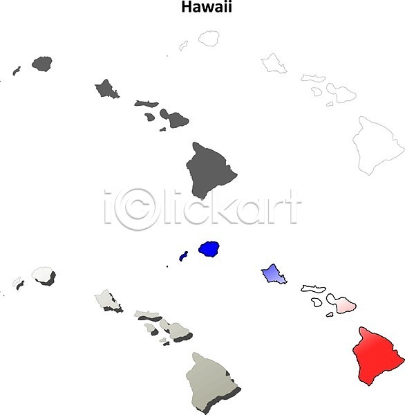 EPS 실루엣 일러스트 해외이미지 경계선 고립 공백 디자인 디테일 미국 백그라운드 섬 세트 여행 영토 윤곽 지도 패턴 하와이 해외202004