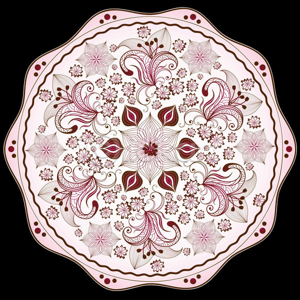 화려 사람없음 EPS 일러스트 해외이미지 꽃 대칭 디자인 만다라 백그라운드 분홍색 잎 추상 해외202004