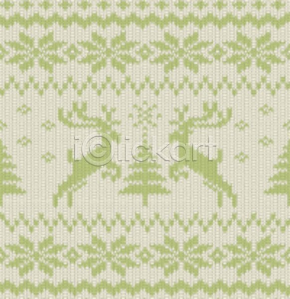 사람없음 EPS 일러스트 해외이미지 겨울 노르딕(디자인) 눈꽃 디자인 뜨개질 루돌프 연두색 크리스마스트리 패턴 해외202004