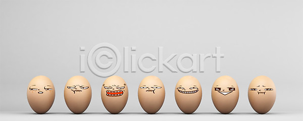 기쁨 분노 슬픔 졸음 즐거움 사람없음 3D PSD 편집이미지 계란 무표정 여러개 웃음 의인화 편집 표정