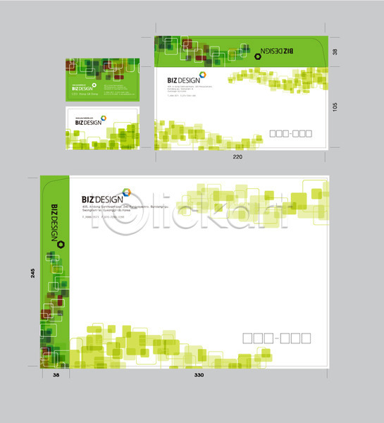 사람없음 AI(파일형식) 명함템플릿 봉투템플릿 템플릿 도형 명함 무늬 문양 봉투 비즈디자인 사각형 서류봉투 세트 우편봉투 이미지템플릿 초록색 컬러 패키지 편지봉투