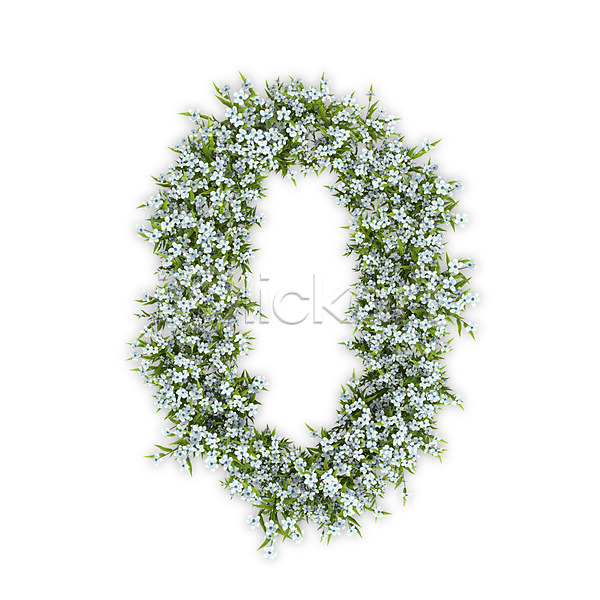 사람없음 3D PSD 편집이미지 꽃 문자 수국 숫자 식물 영 타이포그라피 텍스트 흰색