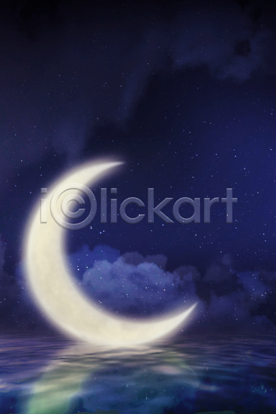 사람없음 JPG 편집이미지 구름(자연) 달 디지털아트 밤하늘 별 빛 야간 야외 우주 초승달 편집 합성