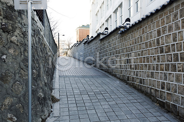 사람없음 JPG 포토 건물 겨울 골목길 돌담 백그라운드 삼청동 서울 야외 주간 풍경(경치)