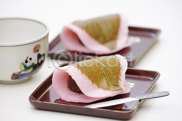 사람없음 JPG 근접촬영 아웃포커스 포토 그릇 나뭇잎 다기 다도 떡 모찌 음식 일본 일본음식 일본전통 전통 전통음식 접시