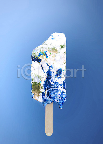 환경오염 사람없음 3D JPG 편집이미지 녹음(녹이기) 막대기 백그라운드 스튜디오촬영 실내 아이스크림 오염 지구 편집 환경
