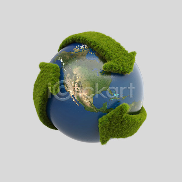 사람없음 3D JPG 편집이미지 백그라운드 스튜디오촬영 식물 실내 아메리카 잔디 재활용 재활용표시 지구 초록색 편집 환경