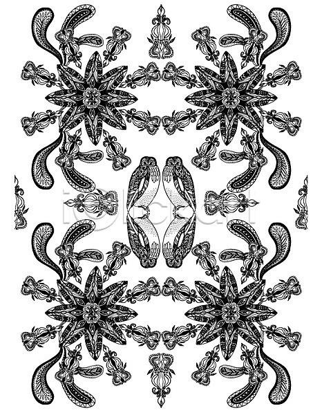 사람없음 AI(파일형식) 일러스트 흑백 대칭 동물 문양 백그라운드 부엉이 젠탱글 컬러 패턴 패턴백그라운드